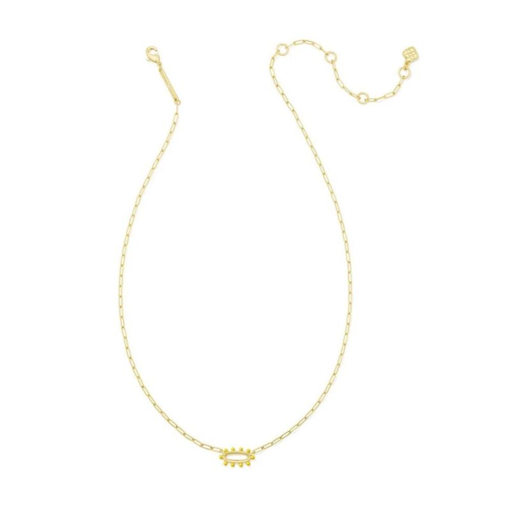 Kendra Scott Emma Open Framed Pendant Necklace - Gold/Yellow Enamel One Size